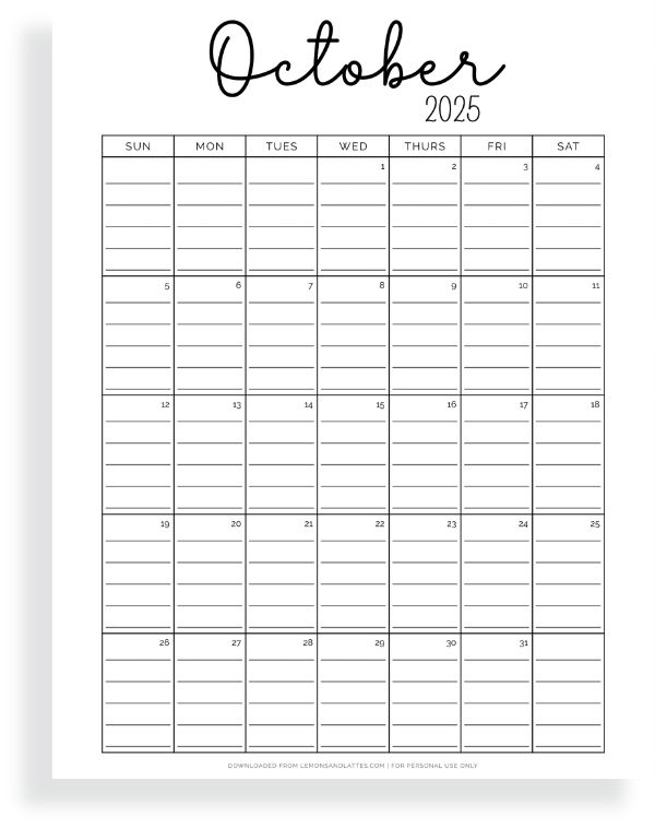 Free Printable 2025 Minimalist Calendars