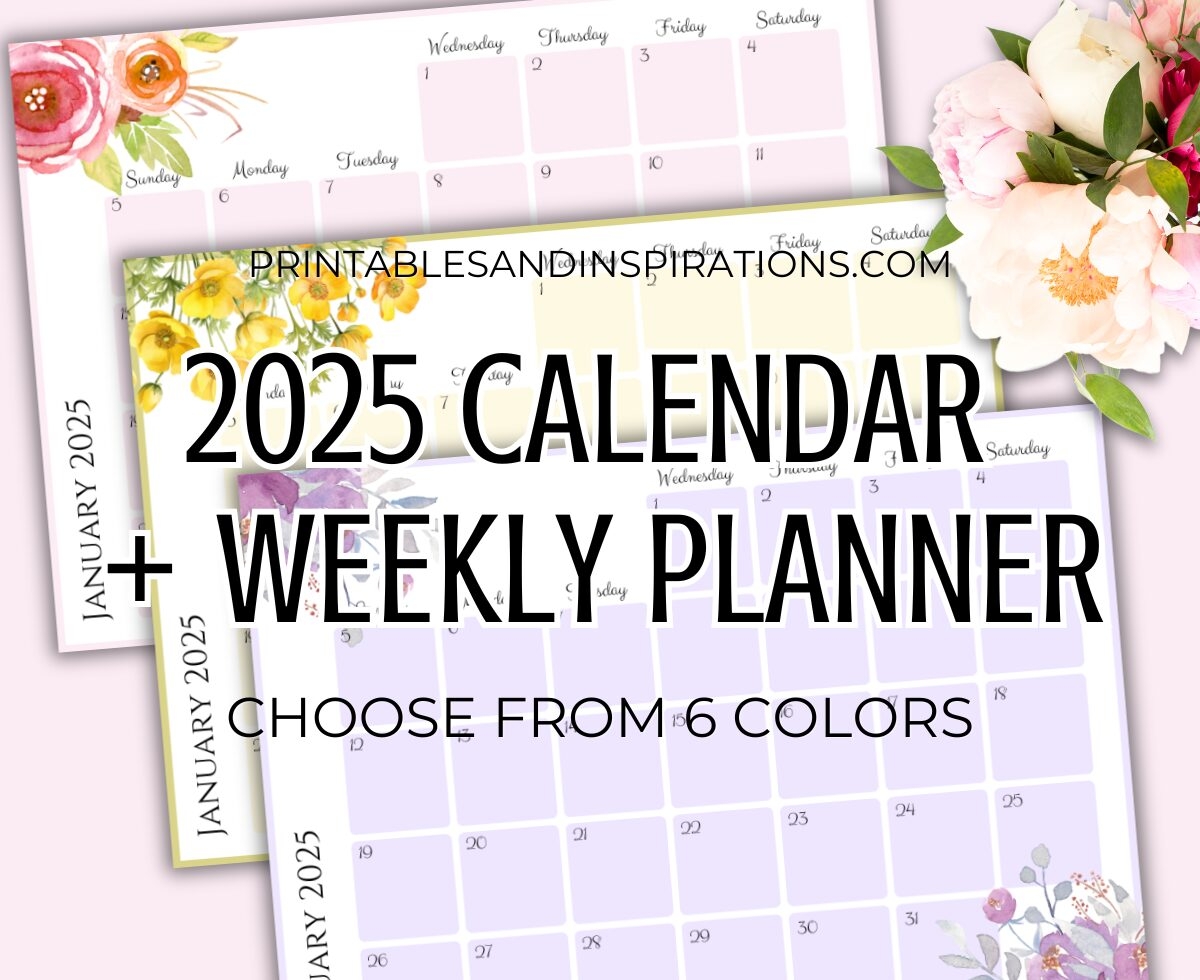 Free Printable 2025 Calendar Brush