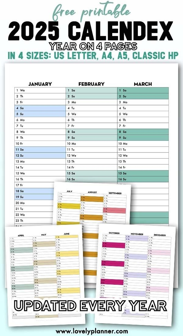 Free Printable 2025 Quarterly Calendar 2025 Calendex