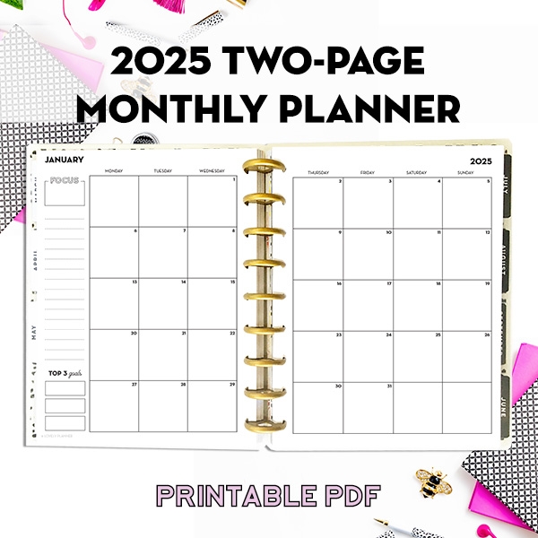 Free Printable 2025 Two Page Monthly Calendar Lovely Planner
