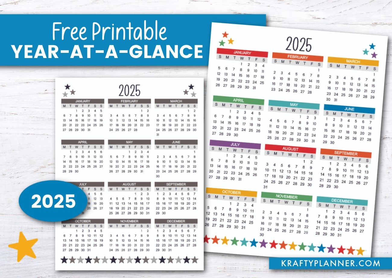 Free Printable 2025 Calendar By Year