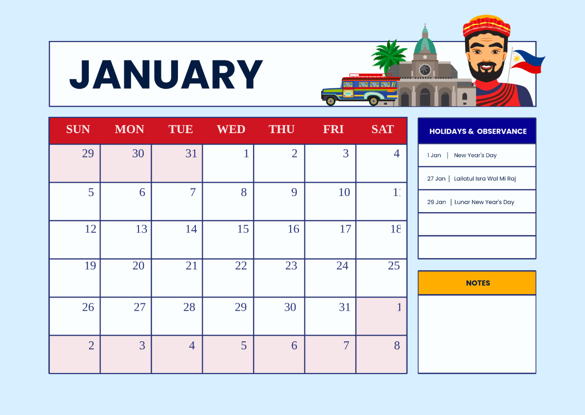 Free Printable Able To Edit 2025 1 Month Calendar