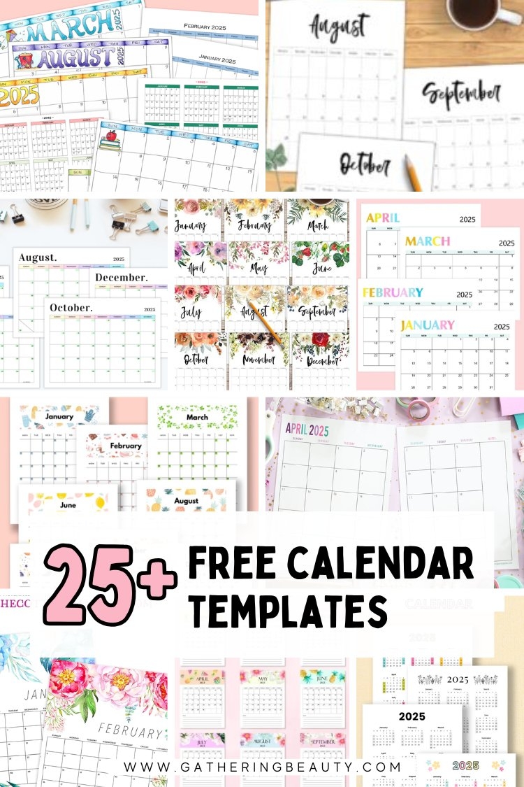 Free Printable Calendars 2025 Gathering Beauty