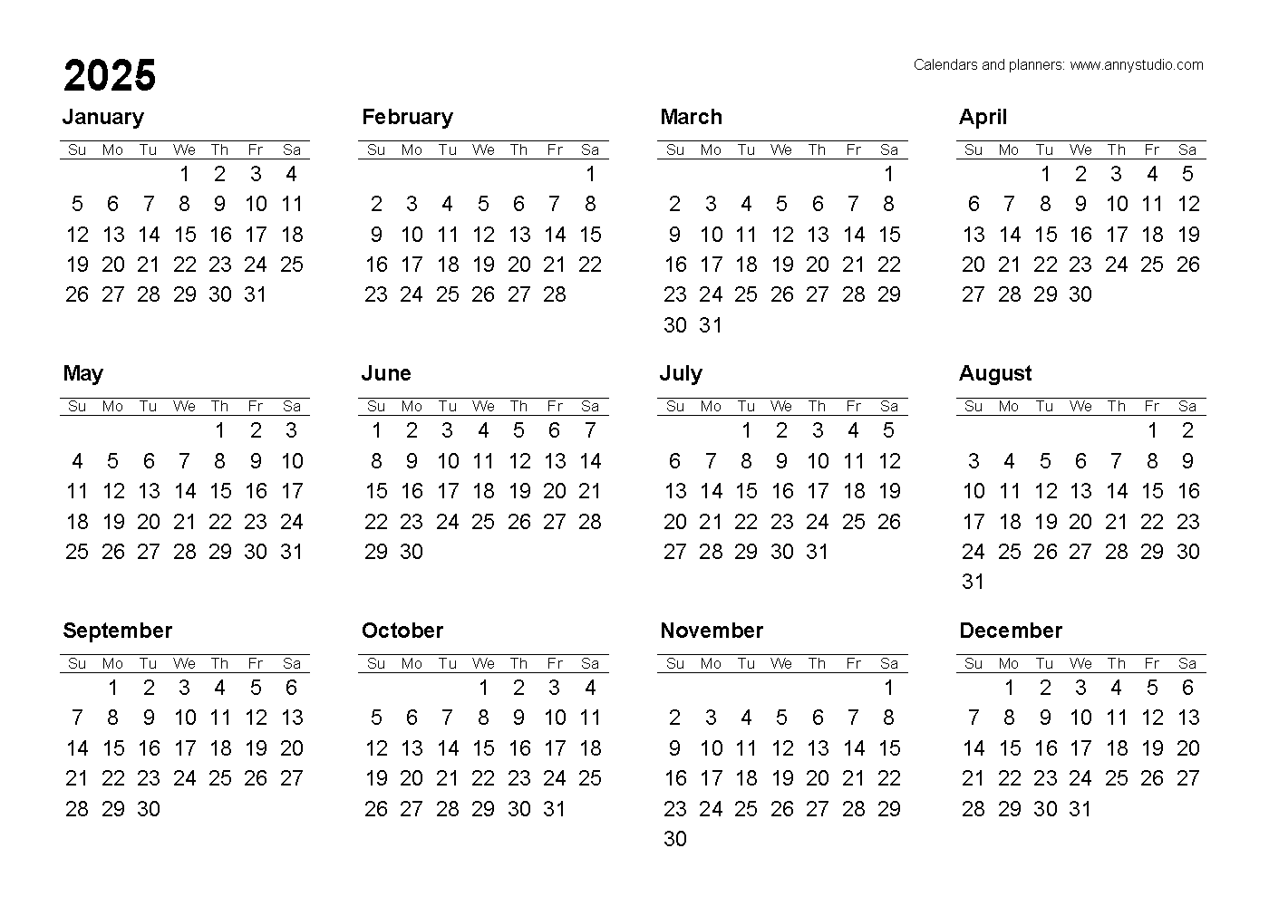 Free Printable Calendars And Planners 2025 2026 And 2027