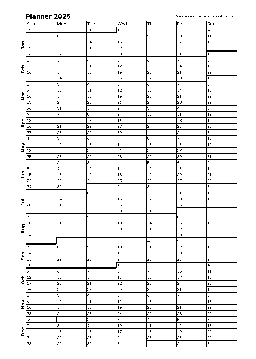 Free Printable 2025 Entire Yearly Calendar