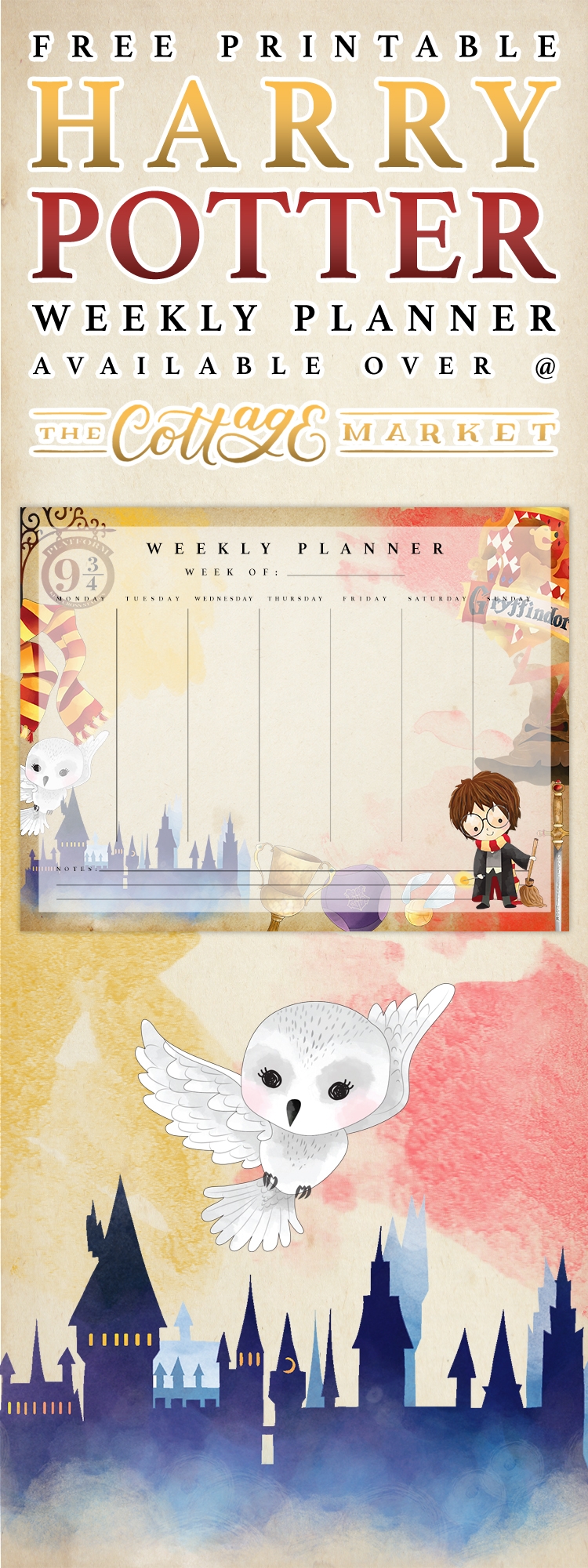 Free Printable Harry Potter Weekly Planner The Cottage Market