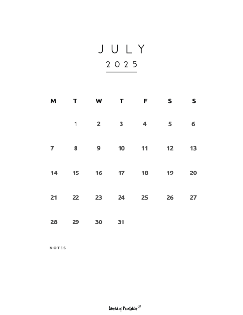 Free Printable July 2025 Calendars 100 Best World Of Printables