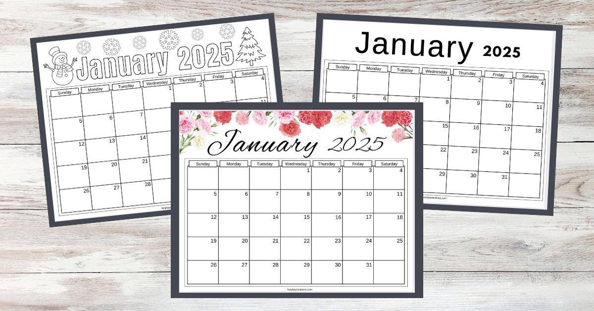 Free Printable 2025 Blank Monthly Calendar