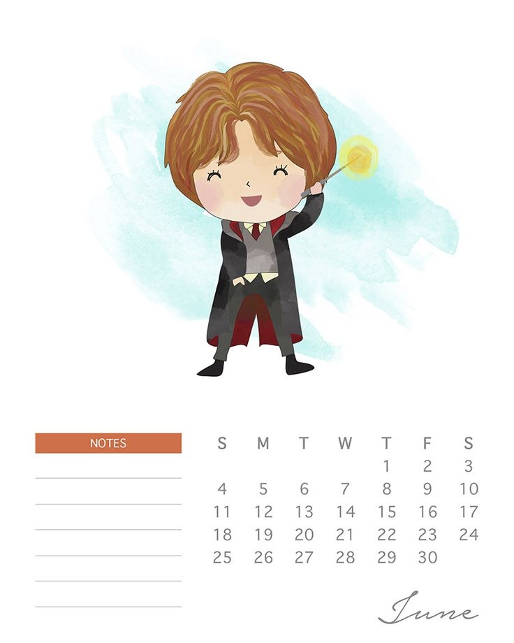 Free Printable Watercolor Harry Potter Calendar The Cottage Market