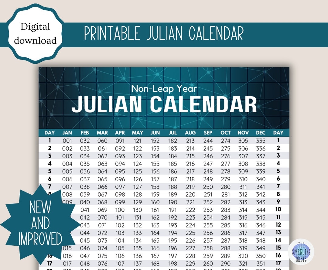 Free Printable 2025 Julian Calendar