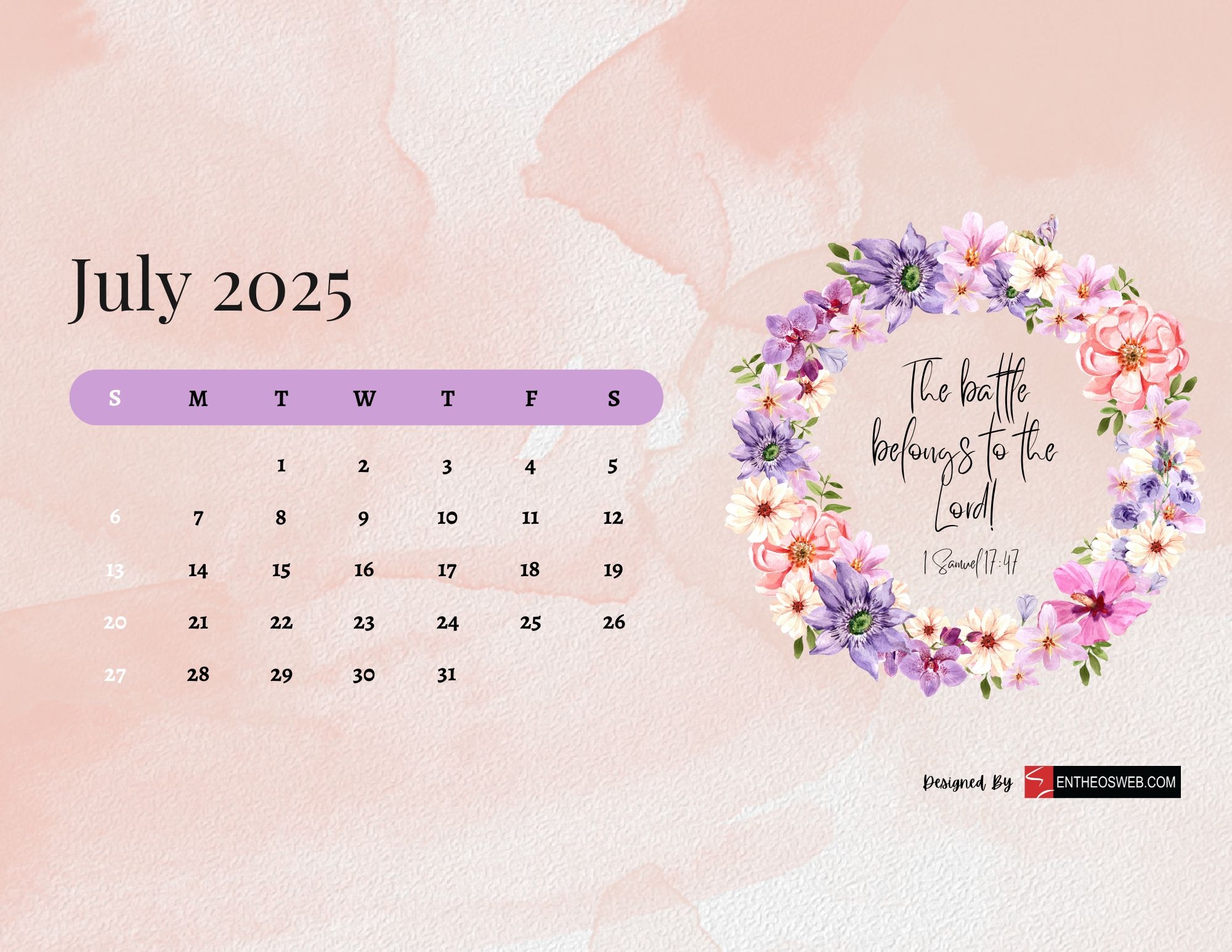 July Wallpaper Calendar 2025