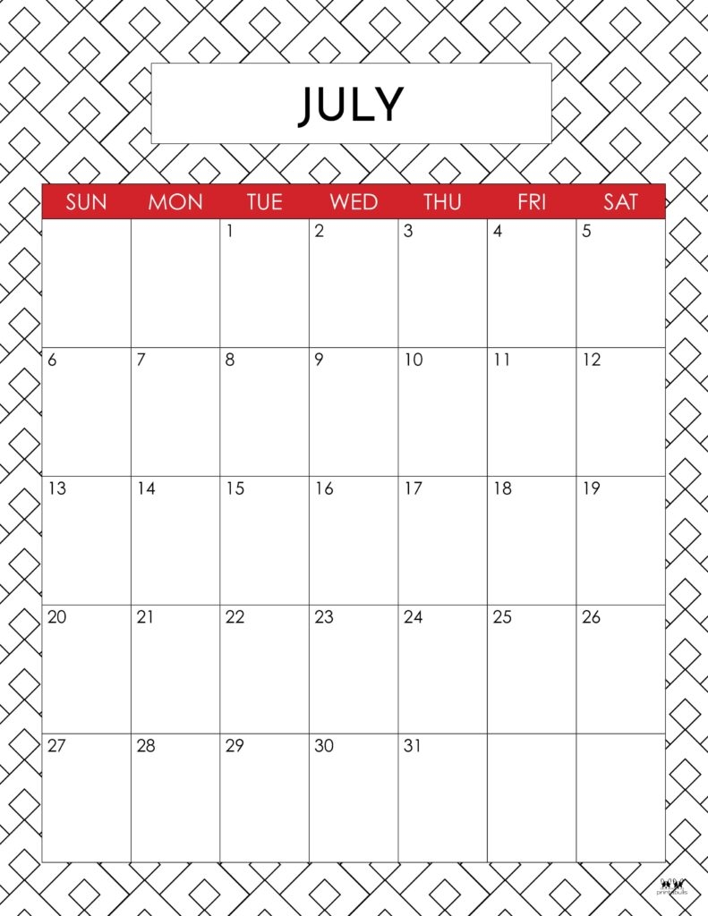 Weather Calendar July 2025