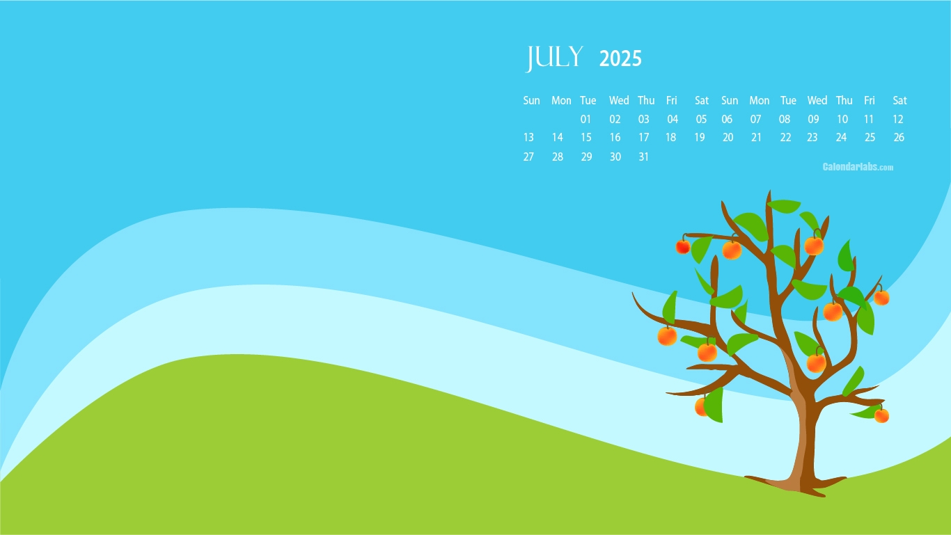 July Calendar 2025 Wallpaper