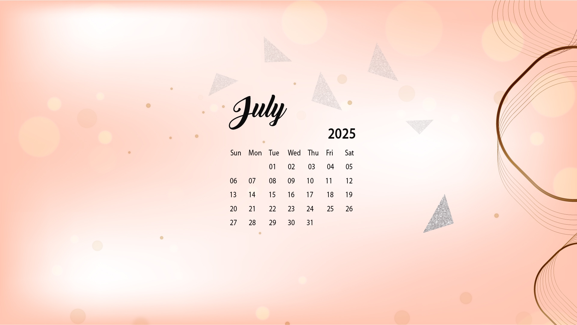 July 2025 Calendar Background