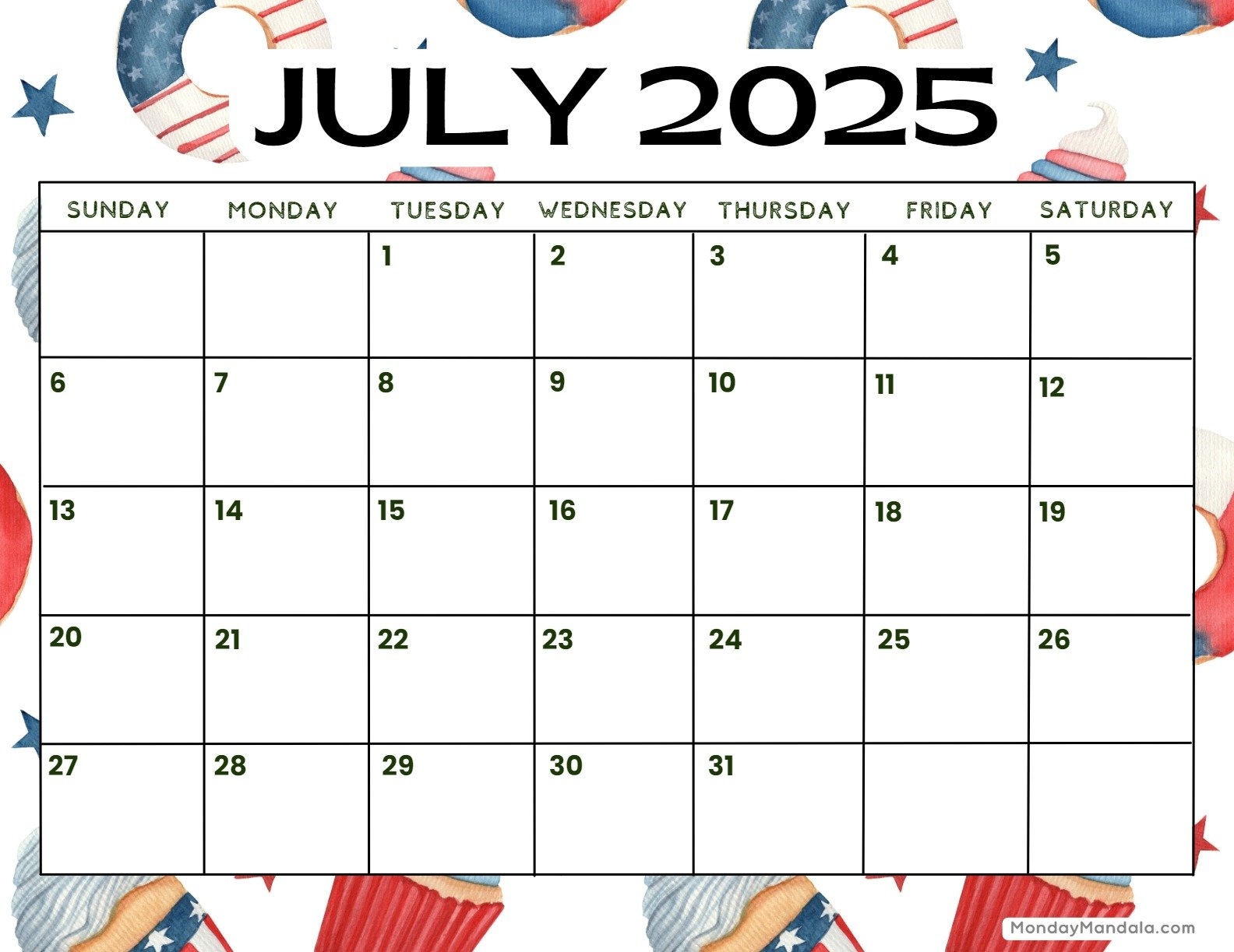 July 2025 Printable Calendar 52 Free PDF Printables 