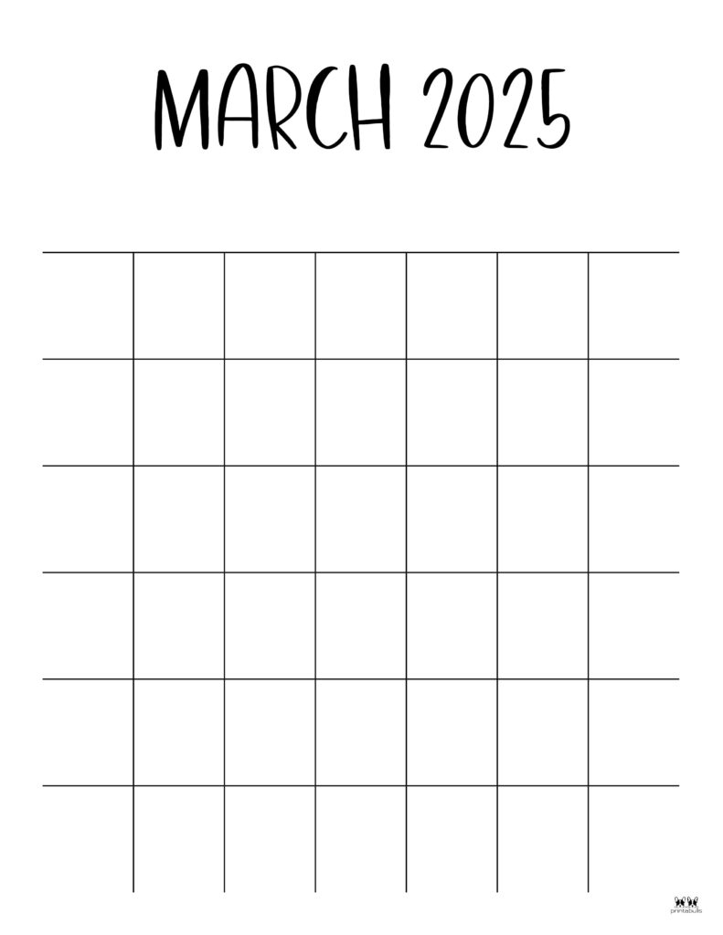 Free Printable Blank Calendar Pages 2025
