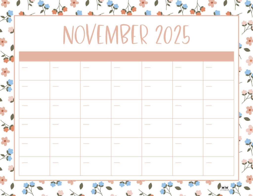 November 2025 Calendars 107 FREE Printables Printabulls