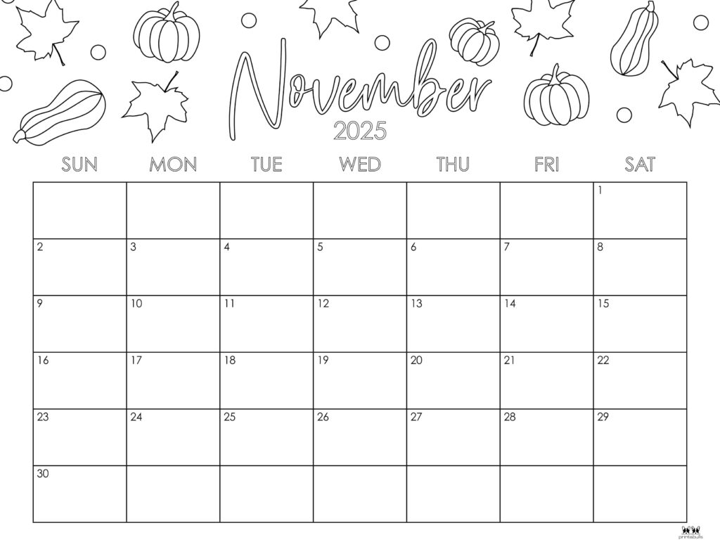 November 2025 Calendars 107 FREE Printables Printabulls