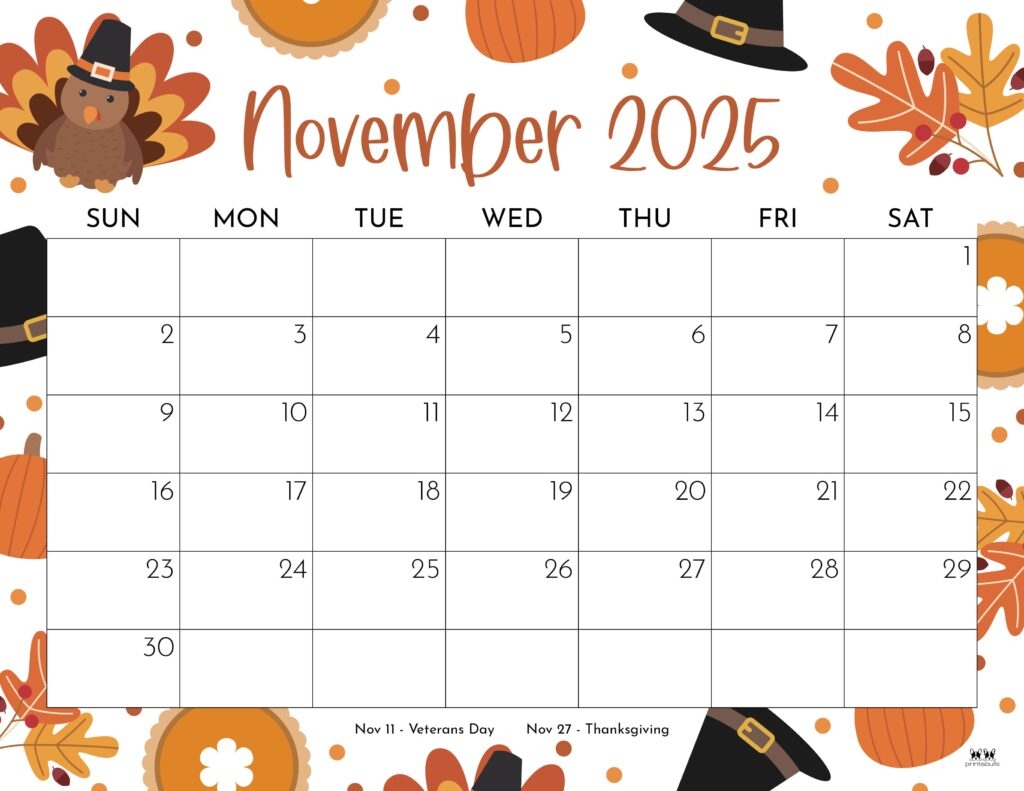 November 2025 Calendars 107 FREE Printables Printabulls