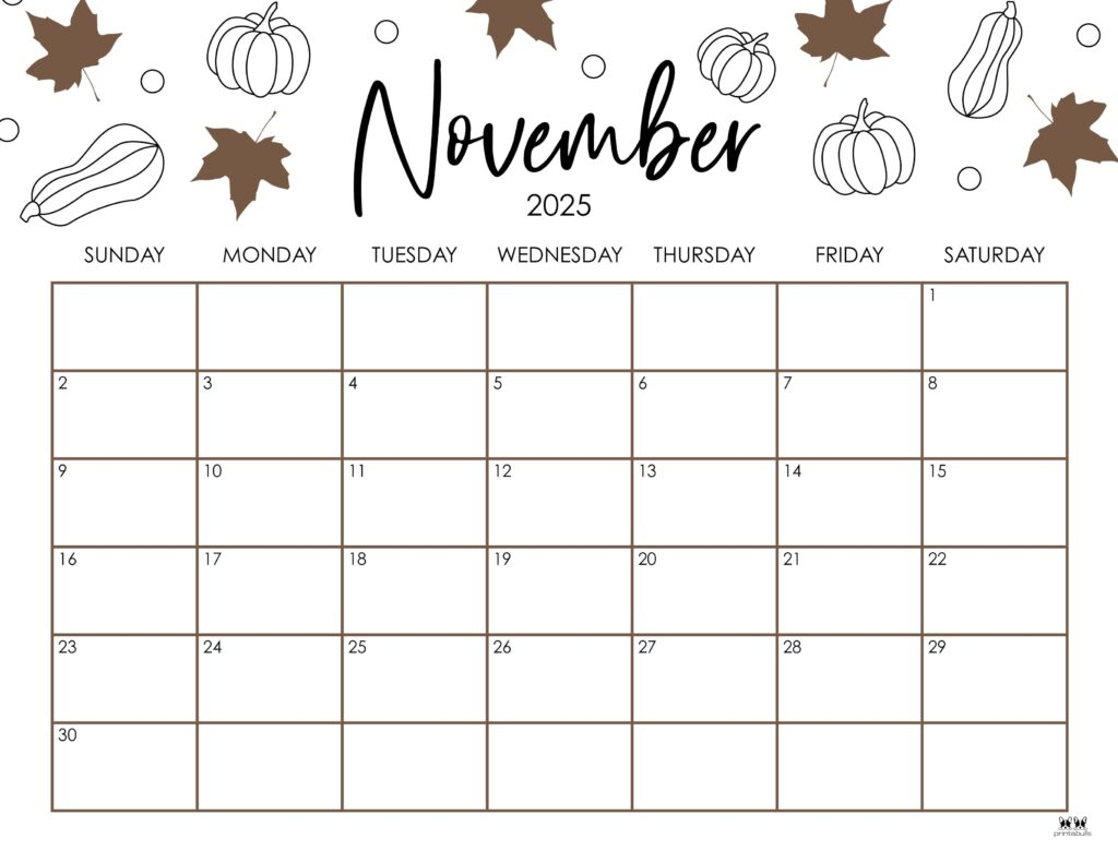 November 2025 Calendars 107 FREE Printables Printabulls