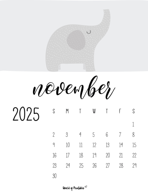 November 2025 Calendars 130 Styles World Of Printables