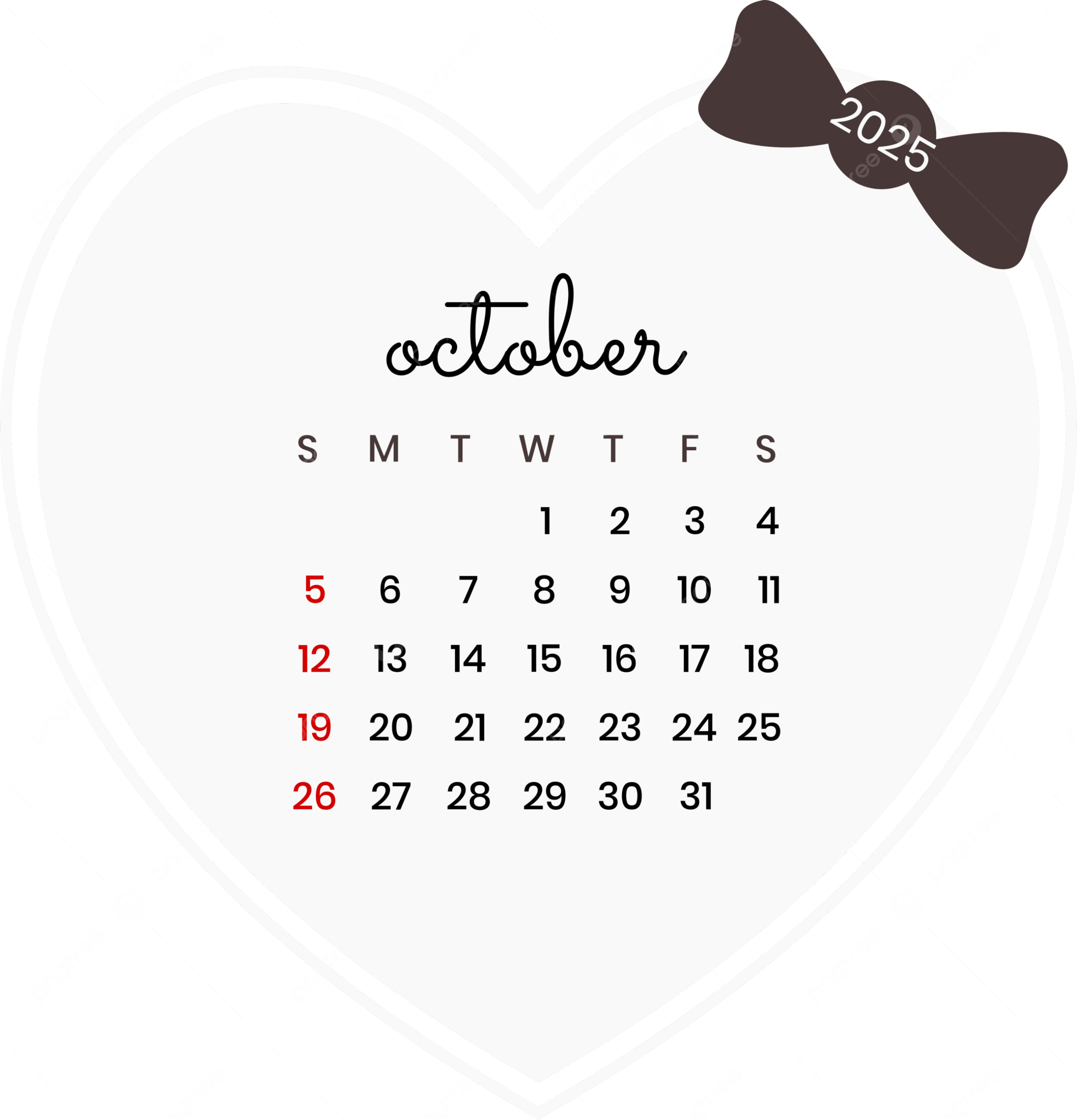 October Calendar 2025 Wallpaper