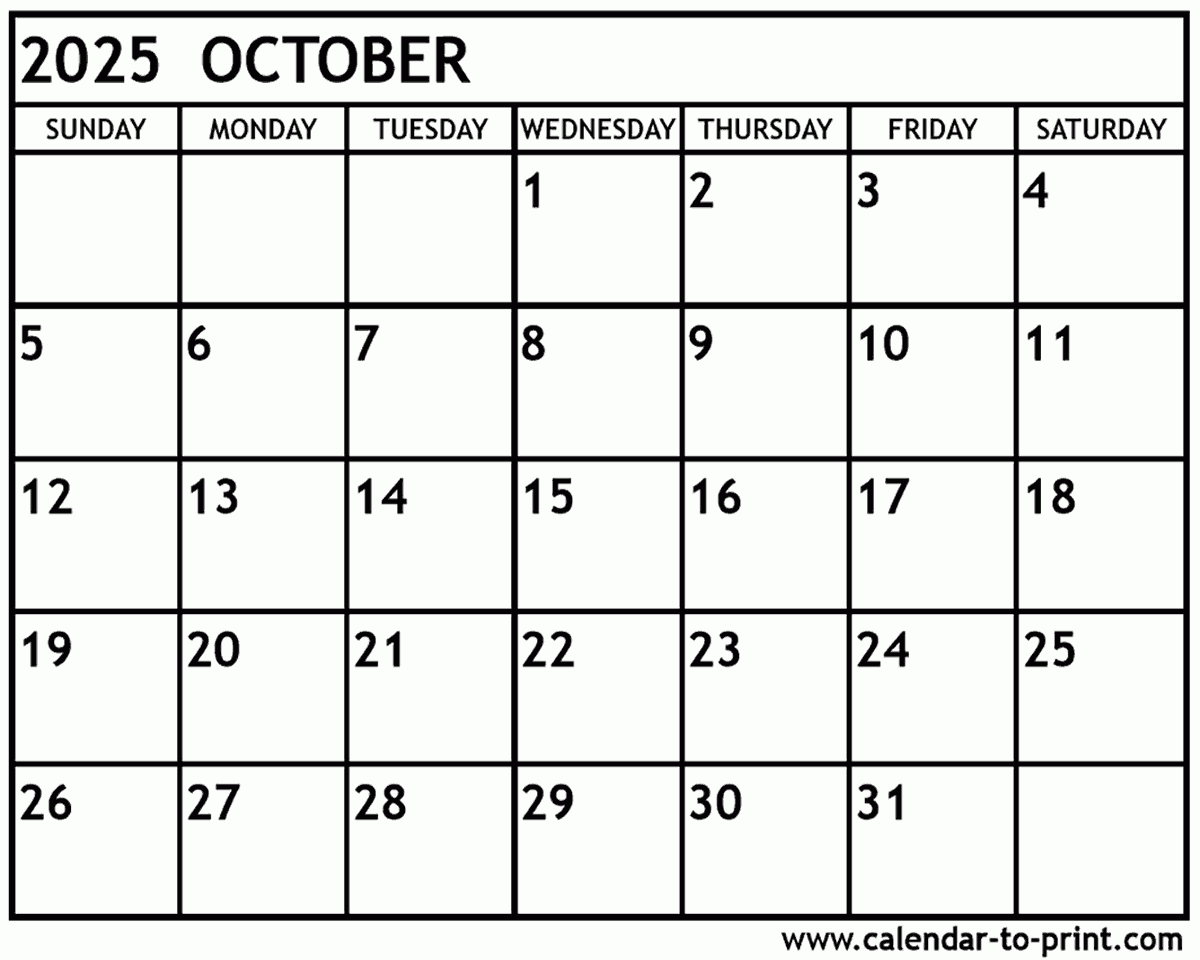August October 2025 Calendar