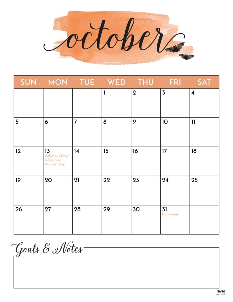 October 2025 Calendar Monday Start