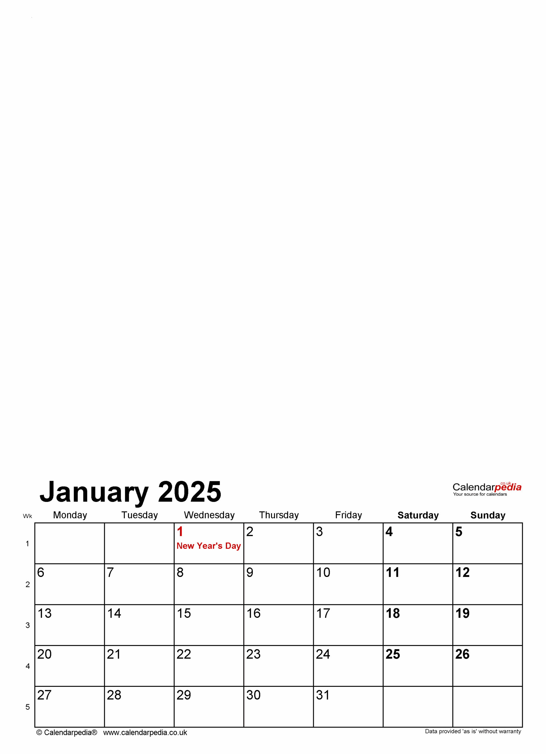 Photo Calendar 2025 UK Free Printable PDF Templates