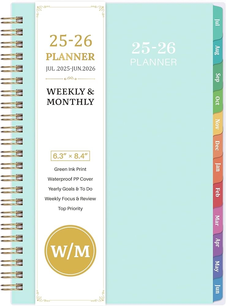 Weekly Monthly Planning Calendar July 2025 June 2026