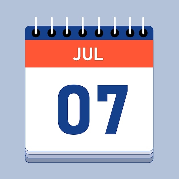 Premium Vector JULY Month 2025 Day Calendar