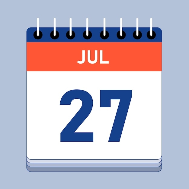 Premium Vector JULY Month 2025 Day Calendar