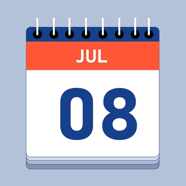 Premium Vector JULY Month 2025 Day Calendar