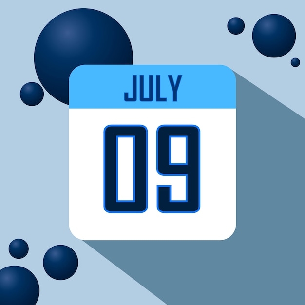 Premium Vector July Month Calendar Illustration Daily Events 2025 2024