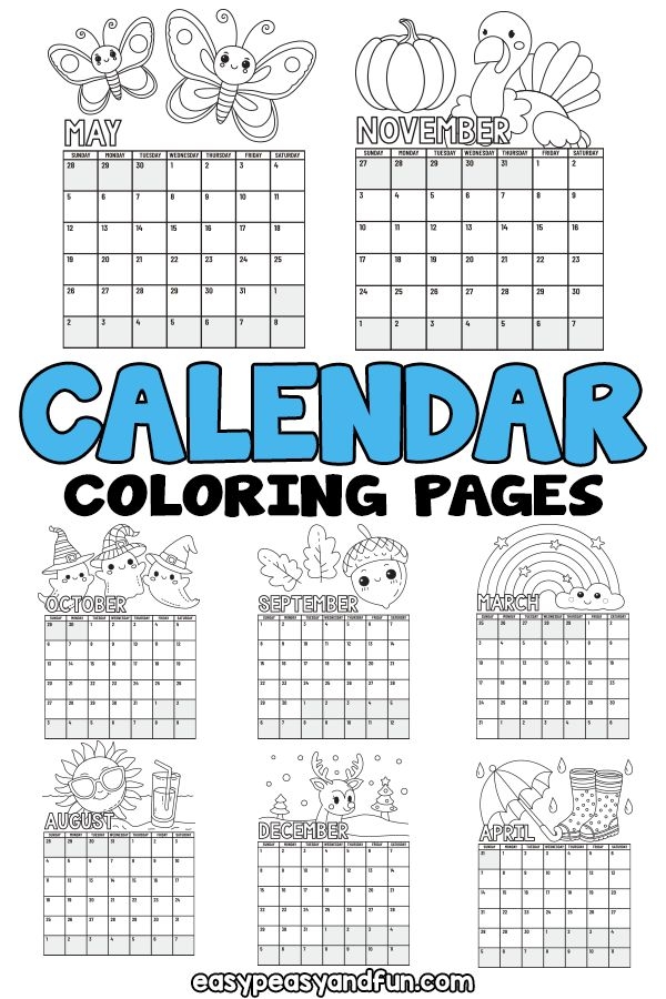 Printable 2025 Calendar Coloring Pages