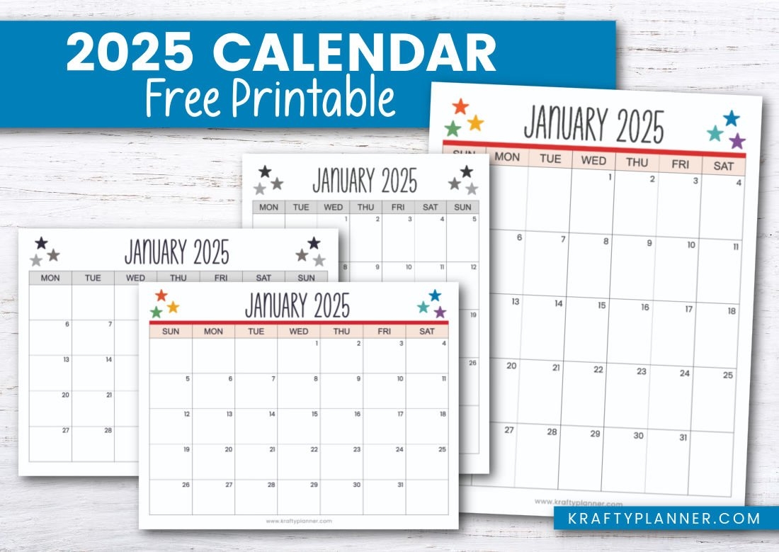 Printable 2025 Calendar To Plan Your Year Krafty Planner