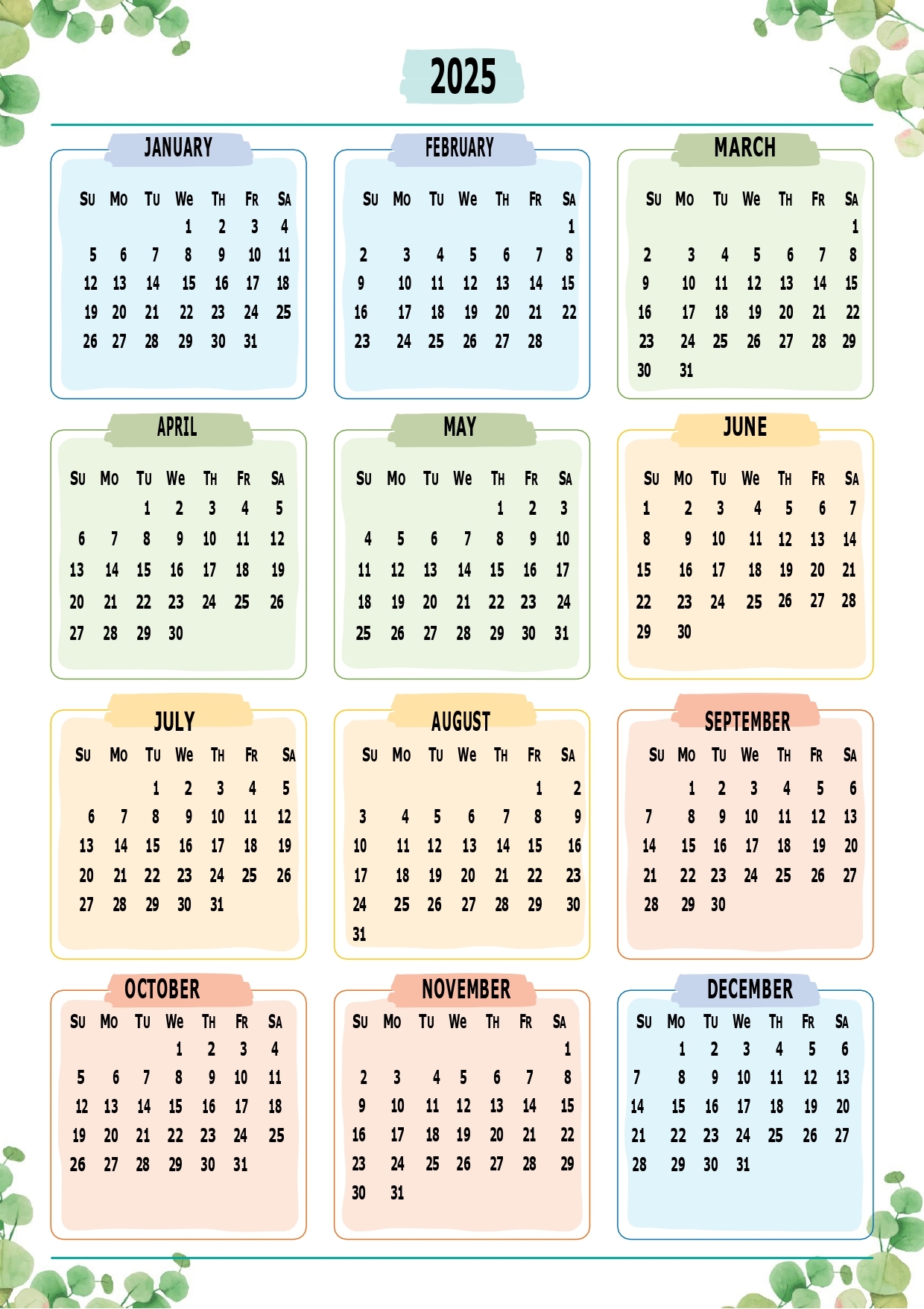 Free Printable 2025 Outdoor Calendar With Holidays
