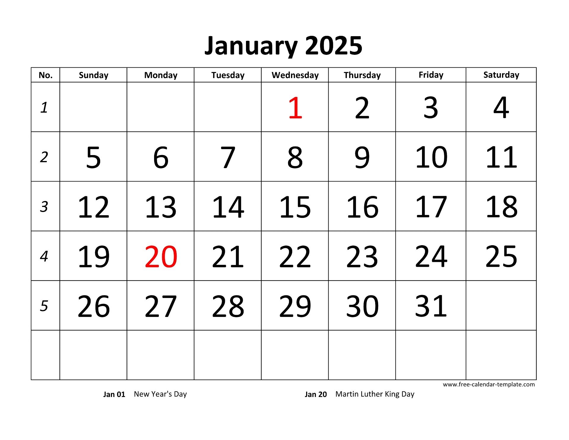 Free Printable 2025 Calendar That Can Edit