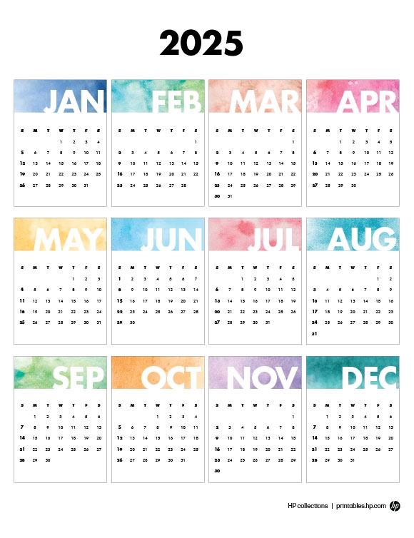 2025 Printable Calendar