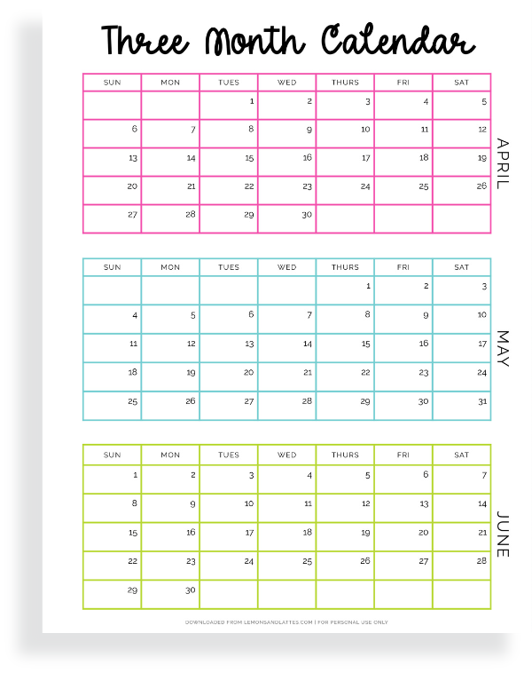 Quarterly Calendar Printables 2025