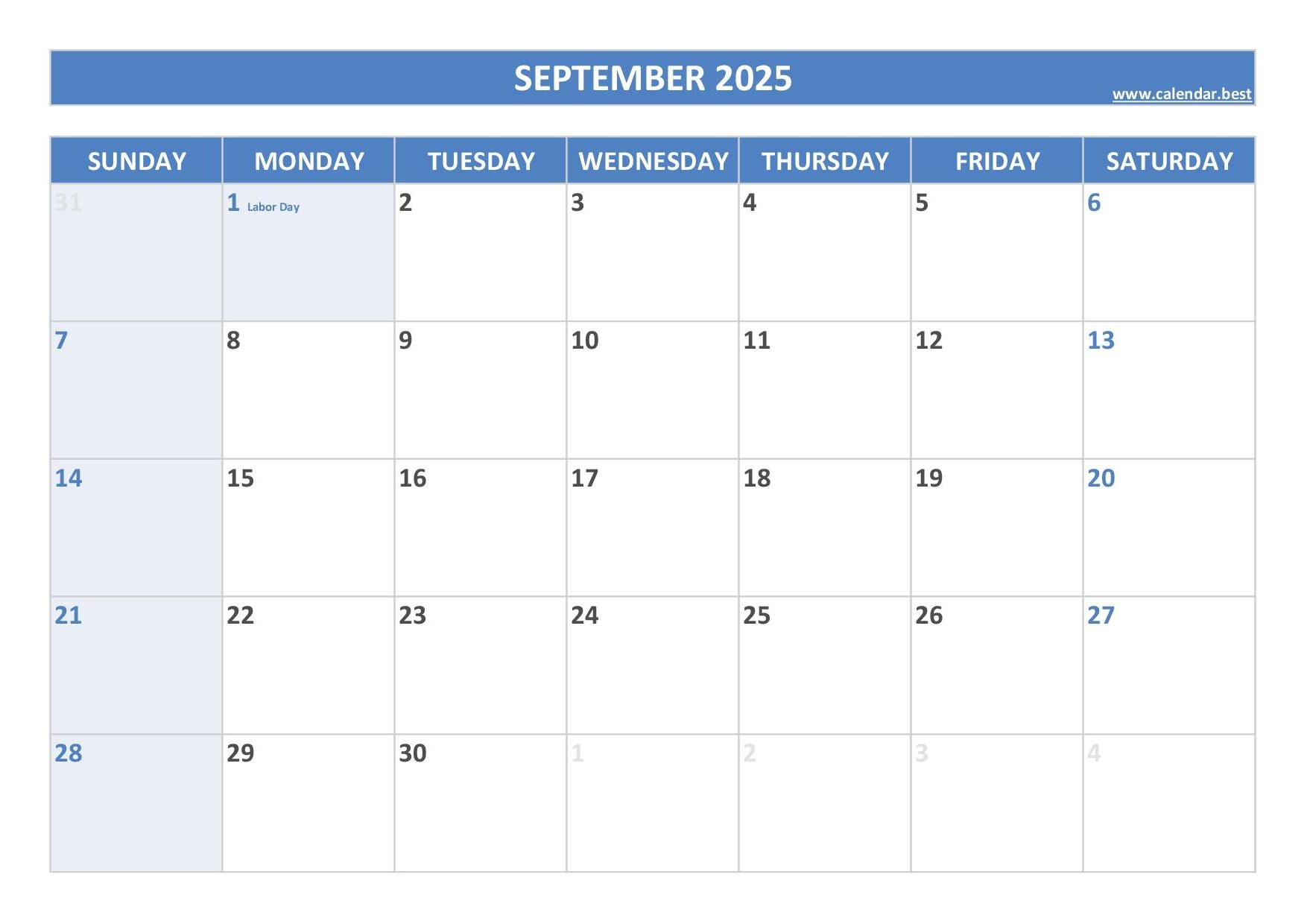 National Day Calendar For September 2025