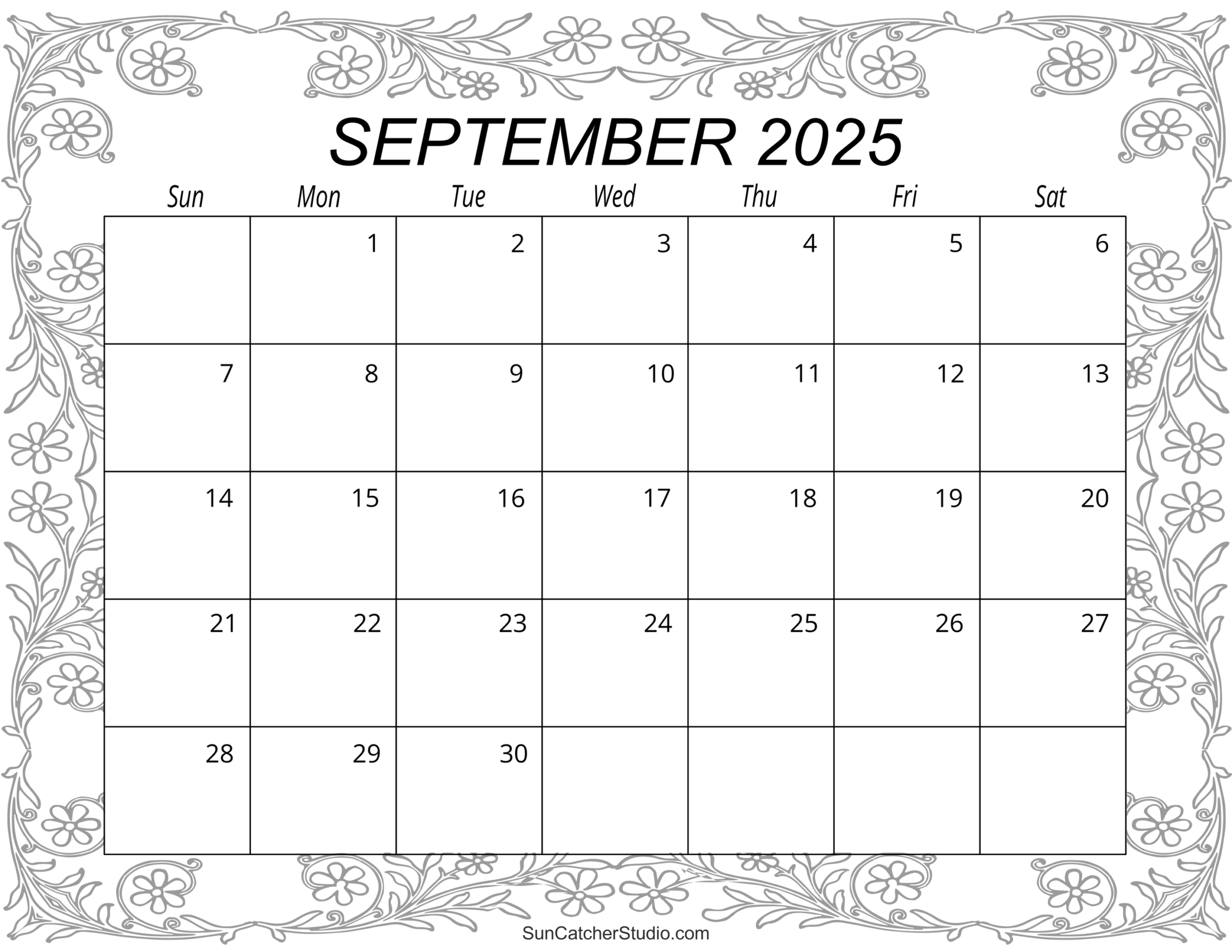 September 2025 Calendar Printable Free