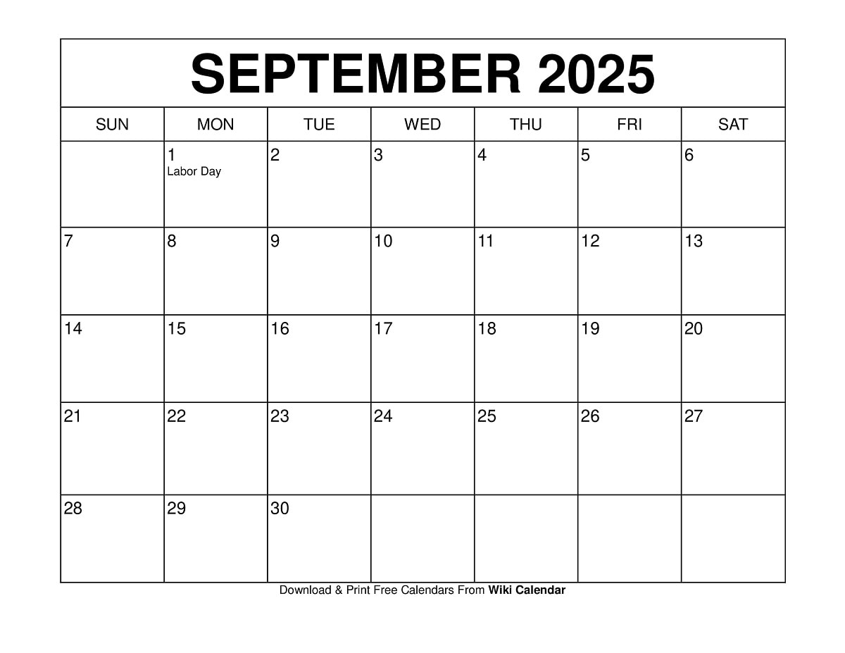September 2025 Calendar Printable Templates U0026 More