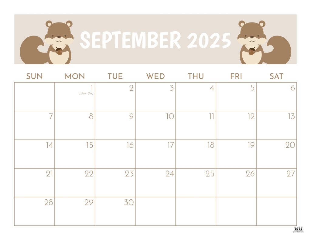 September 2025 Calendars 107 FREE Printables Printabulls