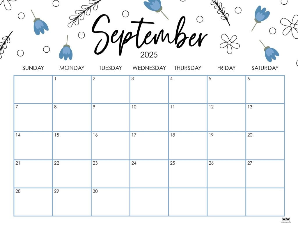 September 2025 Calendars 107 FREE Printables Printabulls