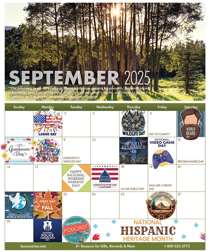 Holiday Calendar September 2025