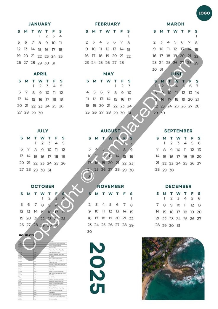 Sri Lanka Calendar 2025 With Holidays In Pdf Word Excel