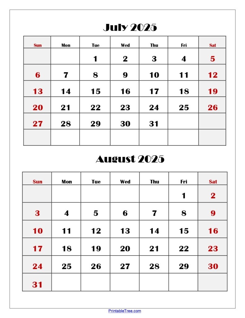 Two Months Calendar 2024 2025 Printable PDF Double Month Calendar