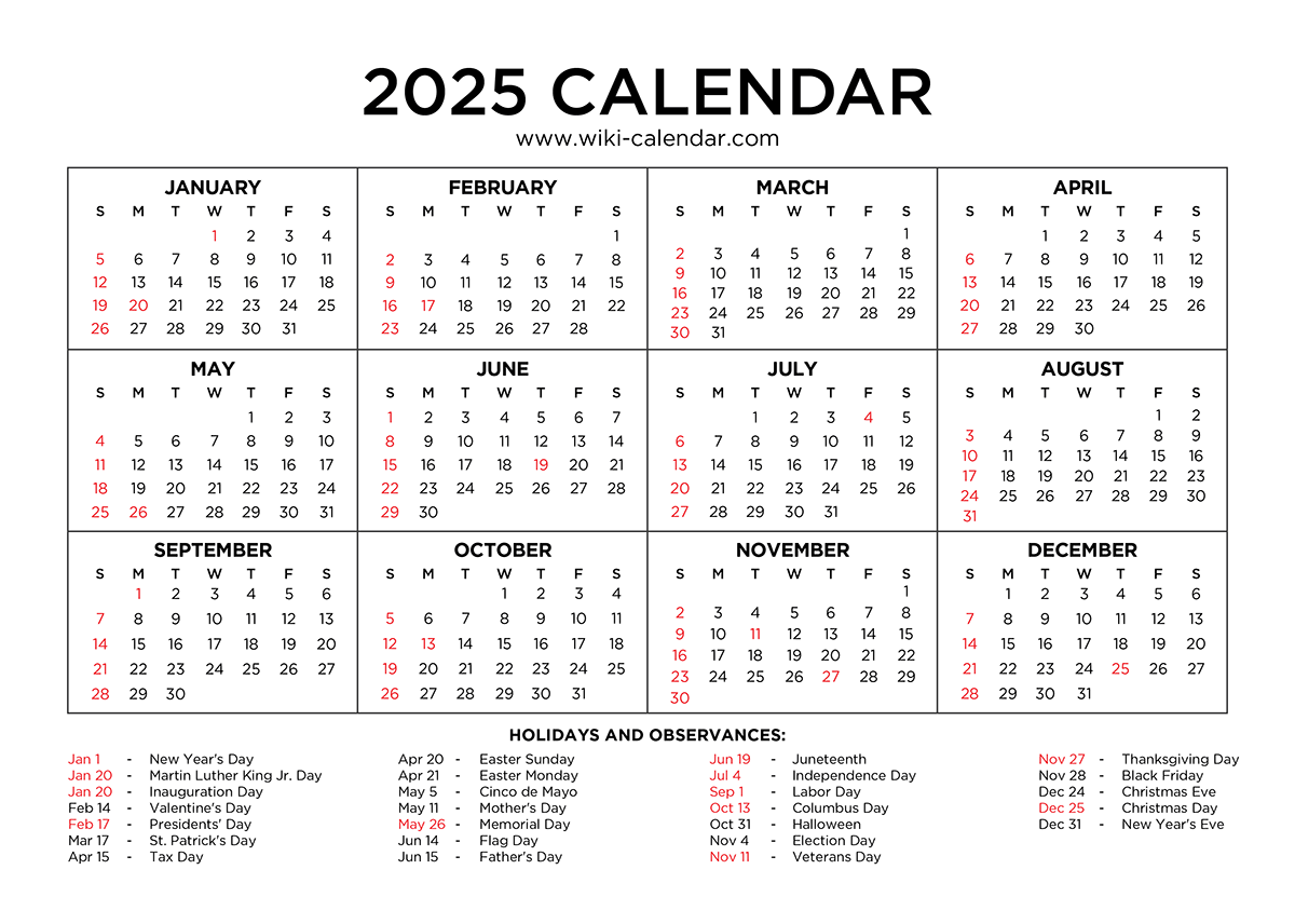 Free Printable 2025 Monitor Calendar