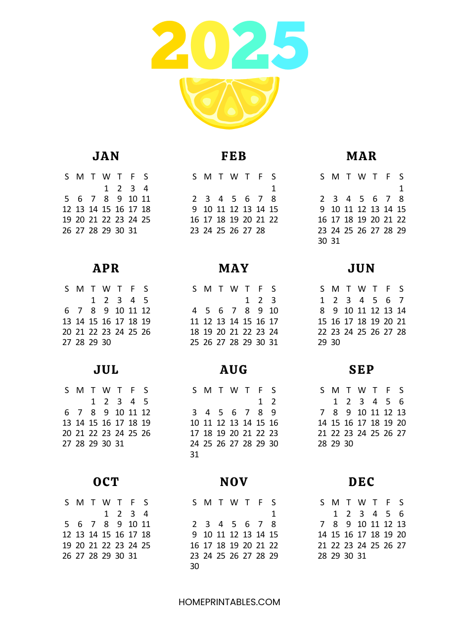 Free Printable 2025 Modern Calendar